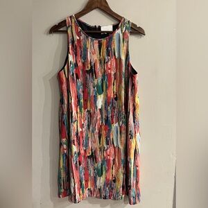 DALIA Women’s Multicolor Brushstroke Sleeveless Shift Dress Size 10